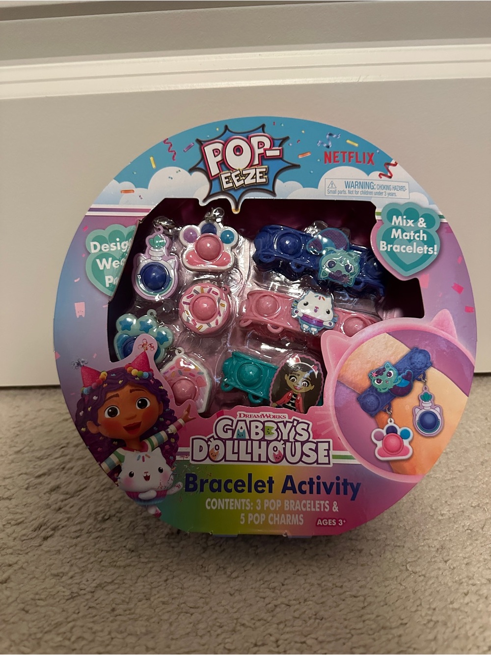 Pop-Eeze Gabby’s Dollhouse Bracelet Activity - Pink & Blue Brand New